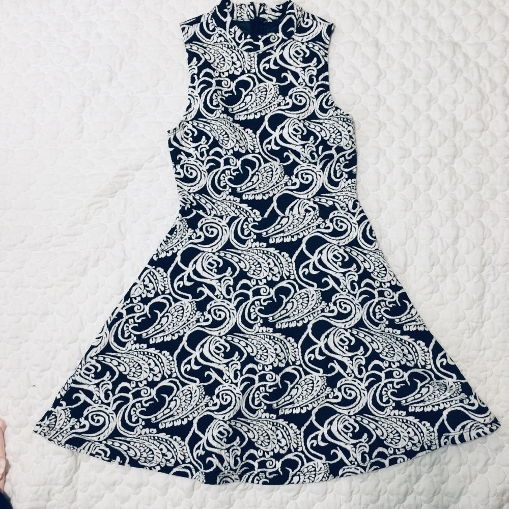 Black dress with white florals